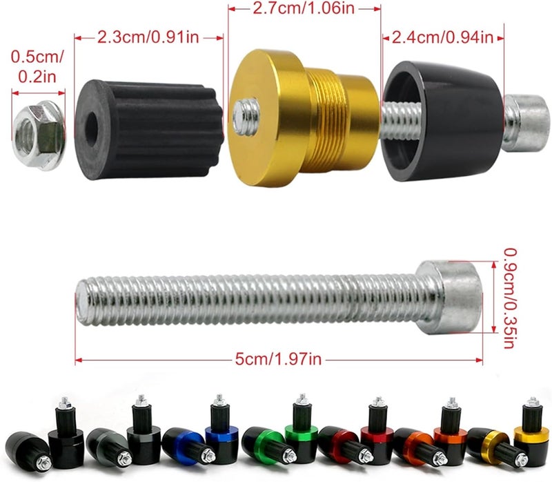 HAONEL 7/8" Universal Motorcycle Handlebar Grips Plug Aluminum Bar End Cap Sliders Replacement for Suzuki SV650 DR650 DR 650 S/SE Bandit GSF250 GSF600 GSF650 GSF1200 - Image 5